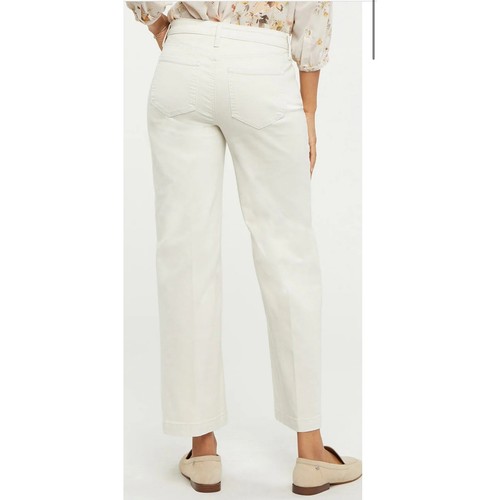 NYDJ Teresa Wide Leg Denim Jeans Cream 8 - Picture 5 of 10