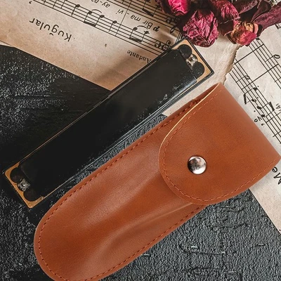 3Pcs Small Harmonica Storage Bags PU Harmonica Pouches Portable - Image 1 of 4