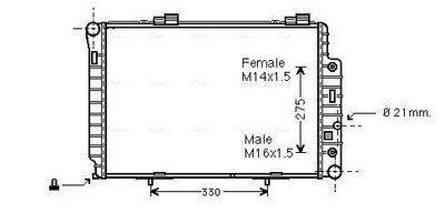 AVA QUALITY COOLING MSA2174 Kühler, Motorkühlung für MERCEDES-BENZ
