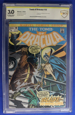 Tomb of Dracula #10 SIGNED Marv Wolfman CBCS 3.0 GD/VG 1973 KEY Blade NOT CGC