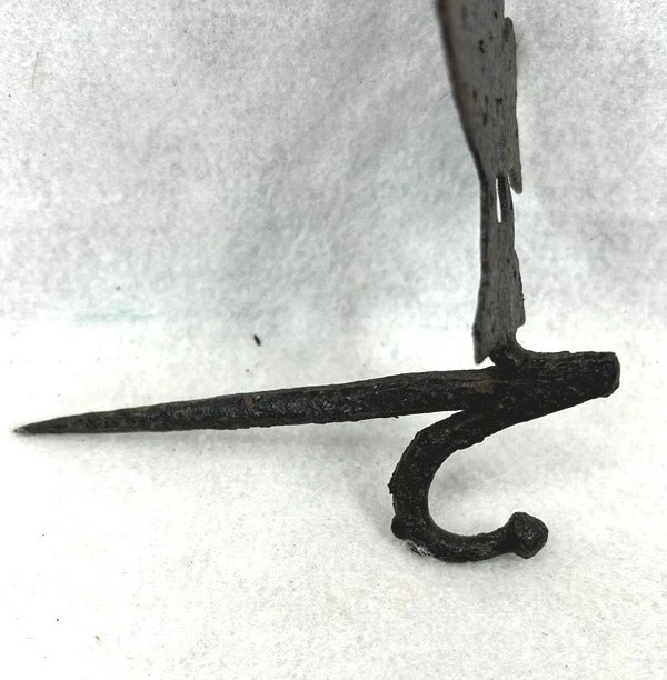 старинный палка колышек крюк железа раннего примитивизма с птицей 18th c подлинный - Изображение 3 из 4