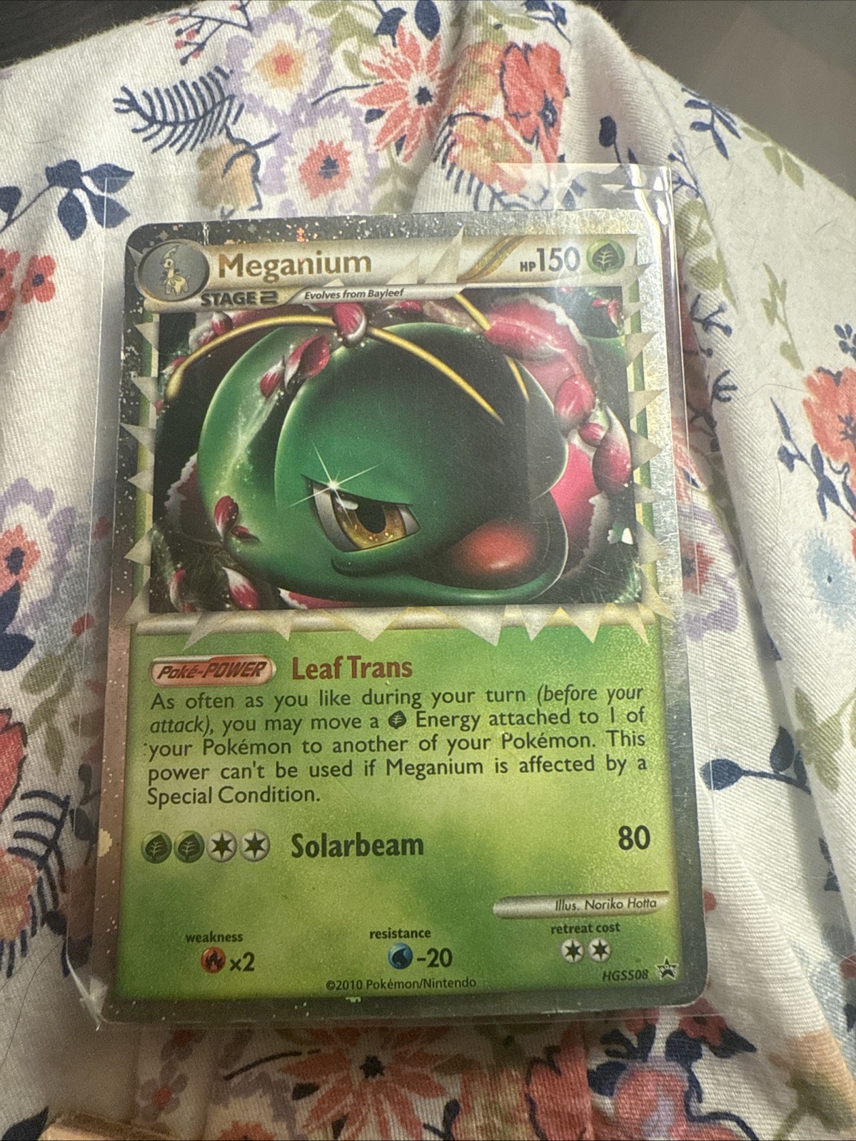 Pokemon Meganium TCG Prime HGSS08 Heart Gold Soul Silver Promo Card Holo Mp