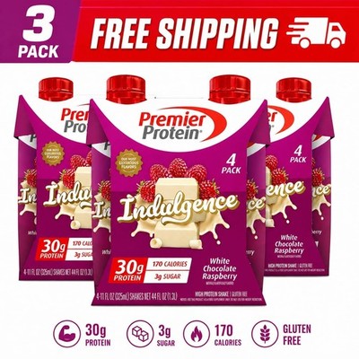 Premier Protein Indulgence Protein Shake, White Chocolate Raspberry, 12 Ct
