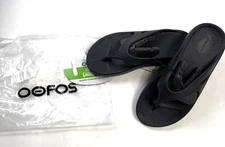 OOFOS OOrigial Unisex Flip-Flop Thong Sandal Black M-8 W-10
