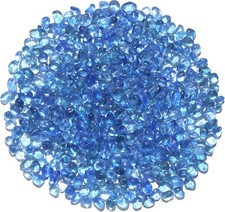Light Blue Clear Glass Pebbles 0.55 lb Sea Glass Stones for Vase Fillers