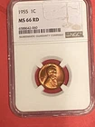 1955 Lincoln Wheat Penny NGC MS66 RD