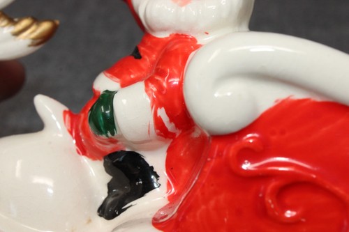 VINTAGE Brinn's Ceramic Santa & Reindeer Sleigh Planter Vase JAPAN, 8" Long EPOC - Picture 13 of 16
