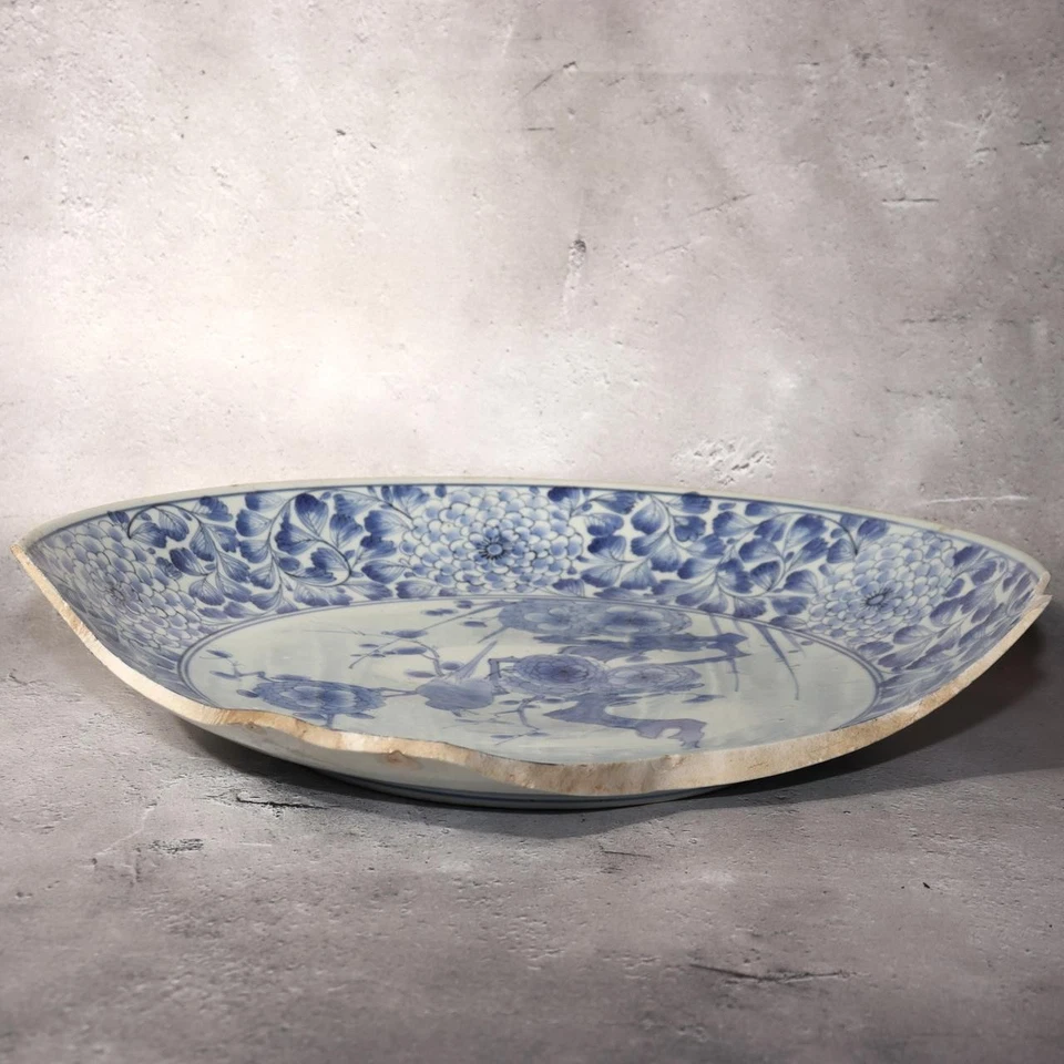 Antigua placa grande japonesa Imari estilo Kakiemon fragmento Edo Meiji Arita IP125 Foto 3 de 4