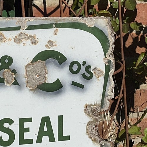 Bass & Co Green Seal No.5 Ale Enamel Sign Original Beer Brewing Burton On Trent - Picture 4 of 15