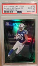 2020 Panini Certified #122 Michael Pittman Jr - Rookie Mirror Green 3/5 PSA 10