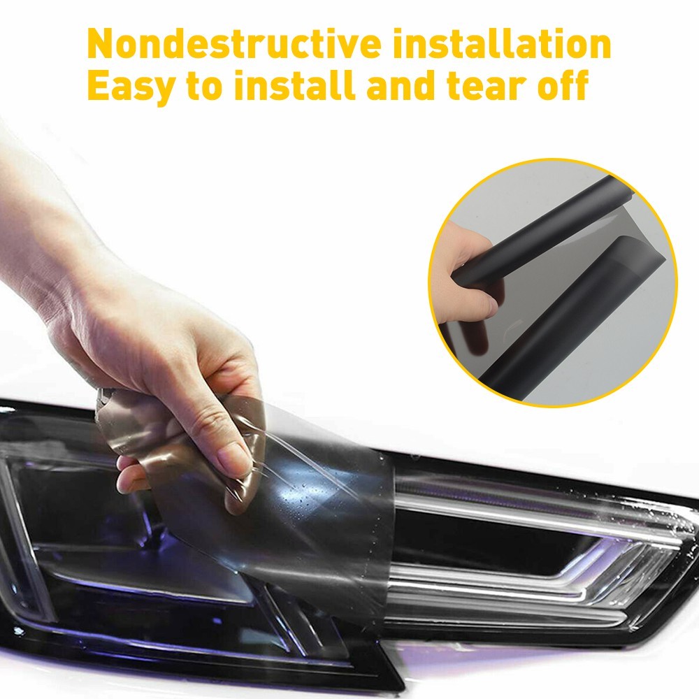 12"x 72" Matte Black Car Rear Lights Tail Light Film Stickers Trims Accessories