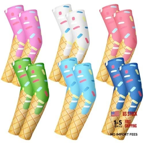 6 Pairs Ice Cream Drip Baseball Arm Sleeve for Kids UV Sun 10-14 Years
Opens in a new window or tab