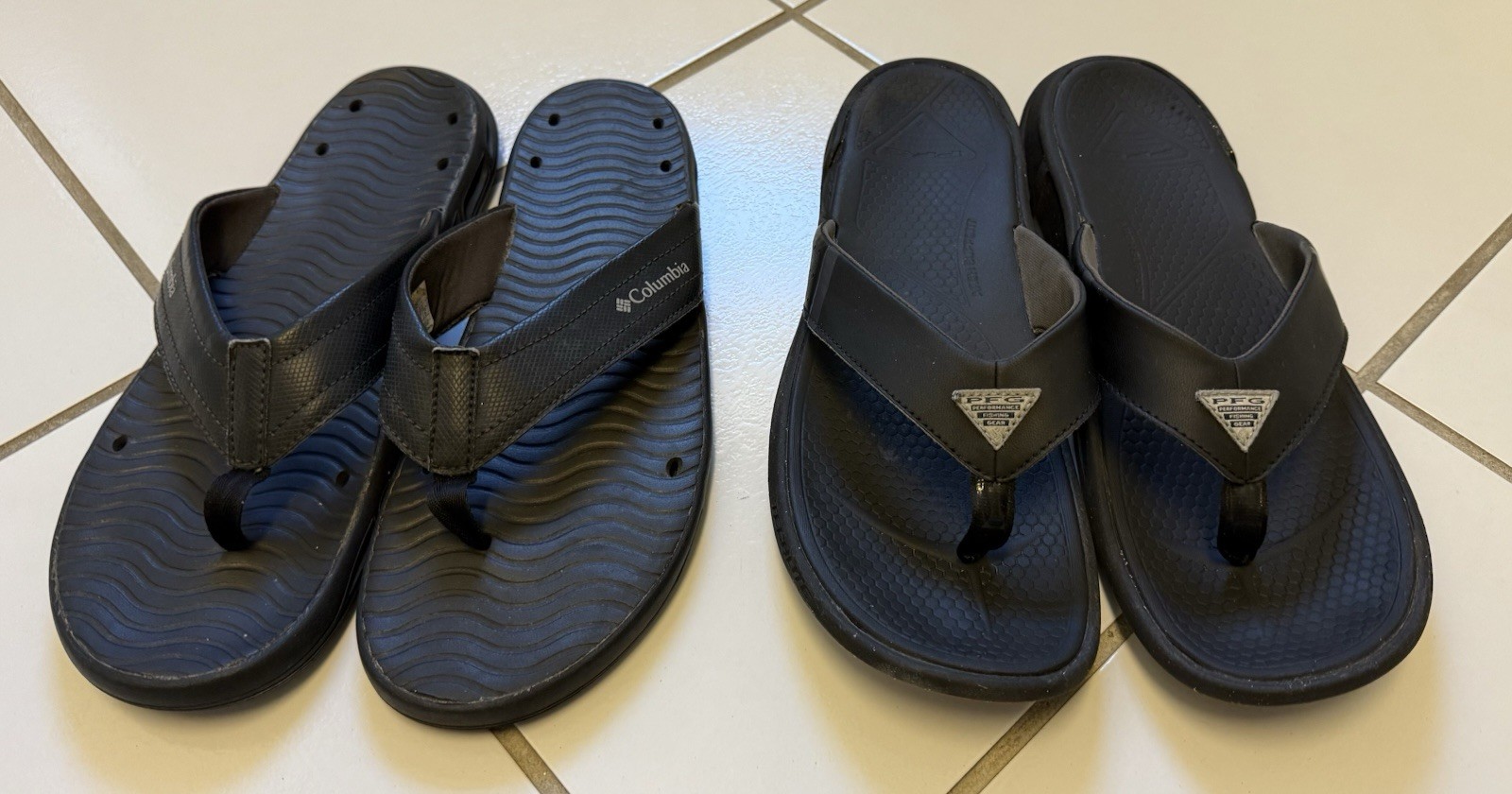 (2) Paia SANDALI INFRADITO UOMO Columbia PFG neri taglia 13 pesca lotto di 2