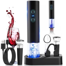 Wine Opener, Rechargeable Cordless Wine , Stainless Steel Cordless Automatic ...