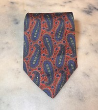 MBP Vintage 100% Silk Red Blue Green Paisley Tie Made In USA