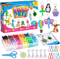 Funtopia Perlentiere Bastelset Kinder, Glow In The Dark Pony Beads, SchlüSselanh