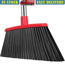 Heavy Duty Broom Adjustable Handle Large Angle Bristles Indoor Outdoor Cleaning