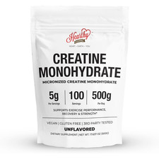 HEARTHY FOODS Creatine Monohydrate Micronized Powder 500G - 100 Servings, 5000mg