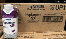 24 Nestle Peptamen AF Unflavored Tube Feeding Formula Adult Carton 1/23/26