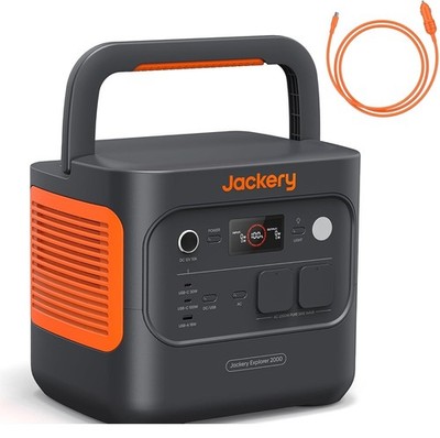 Jackery E2000 v2 Tragbare Powerstation mit Auto-Ladekabel, 2042Wh/2200W LiFePO4