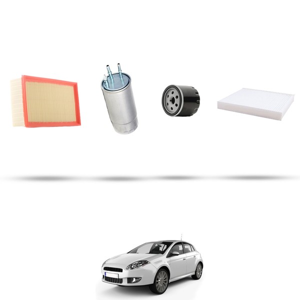 Hoffcar Wartungskit - 4 Filter Kompatibel Mit Fiat Bravo II 1.9 MJT 66KW Ab-image
