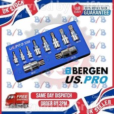 USPRO 10PC TRIPLE SQUARE SPLINE BIT SOCKETS 1/4" 3/8" 1/2" DRIVE IN FOAM TRAY