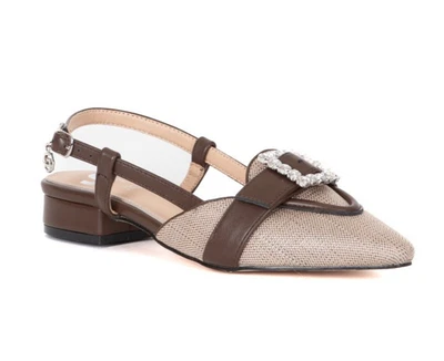 Gold & GP990 Sandales Chaussures Femme Boucle Ceinture Fine Cuir Écologique Brun - Photo 1/2