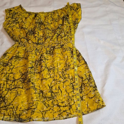 Twelfth Street By Cynthia Vincent Silk Yellow Gold Mini Dress Size Small - Picture 4 of 8