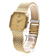 【SALE】[Near Mint]SEIKO Dolce 7731-5000 1P Diamond Gold Quartz Men's Watch JAPAN