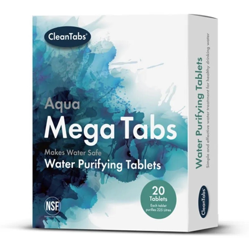 Water Purification Treatment Tablets AQUA MEGA CLEAN for Healthy Drinking Water