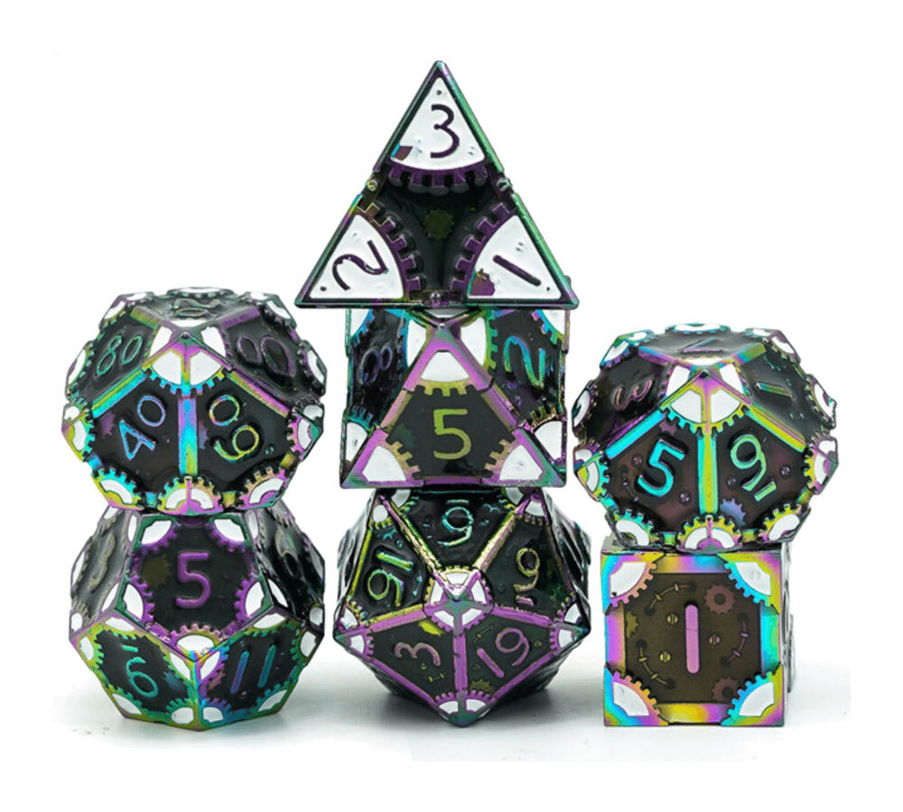 Набор металлических кубиков для RPG в стиле стимпанк Темный лорд 6490₽