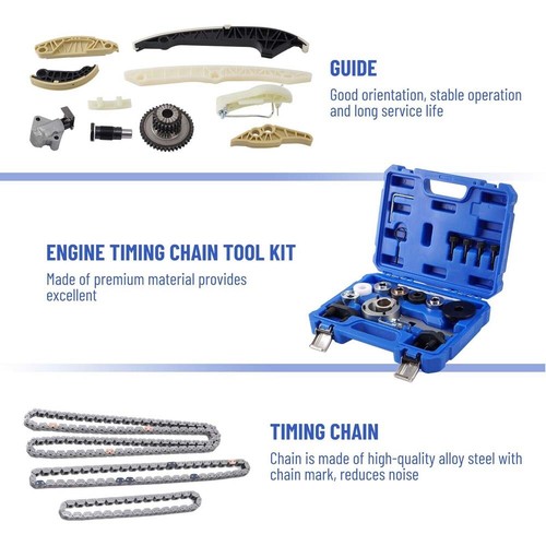 Upgraded Timing Chain Kit Set For VW CC Jetta Golf Audi A3 A4 A5 A6 Q5 1.8T 2.0T - Picture 3 of 15