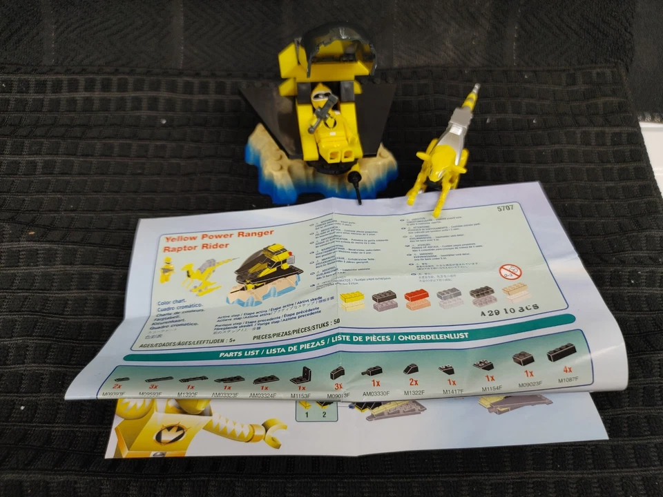 Mega Bloks 5707 Power Rangers Dino Thunder Raptor Rider Amarillo Foto 2 de 2