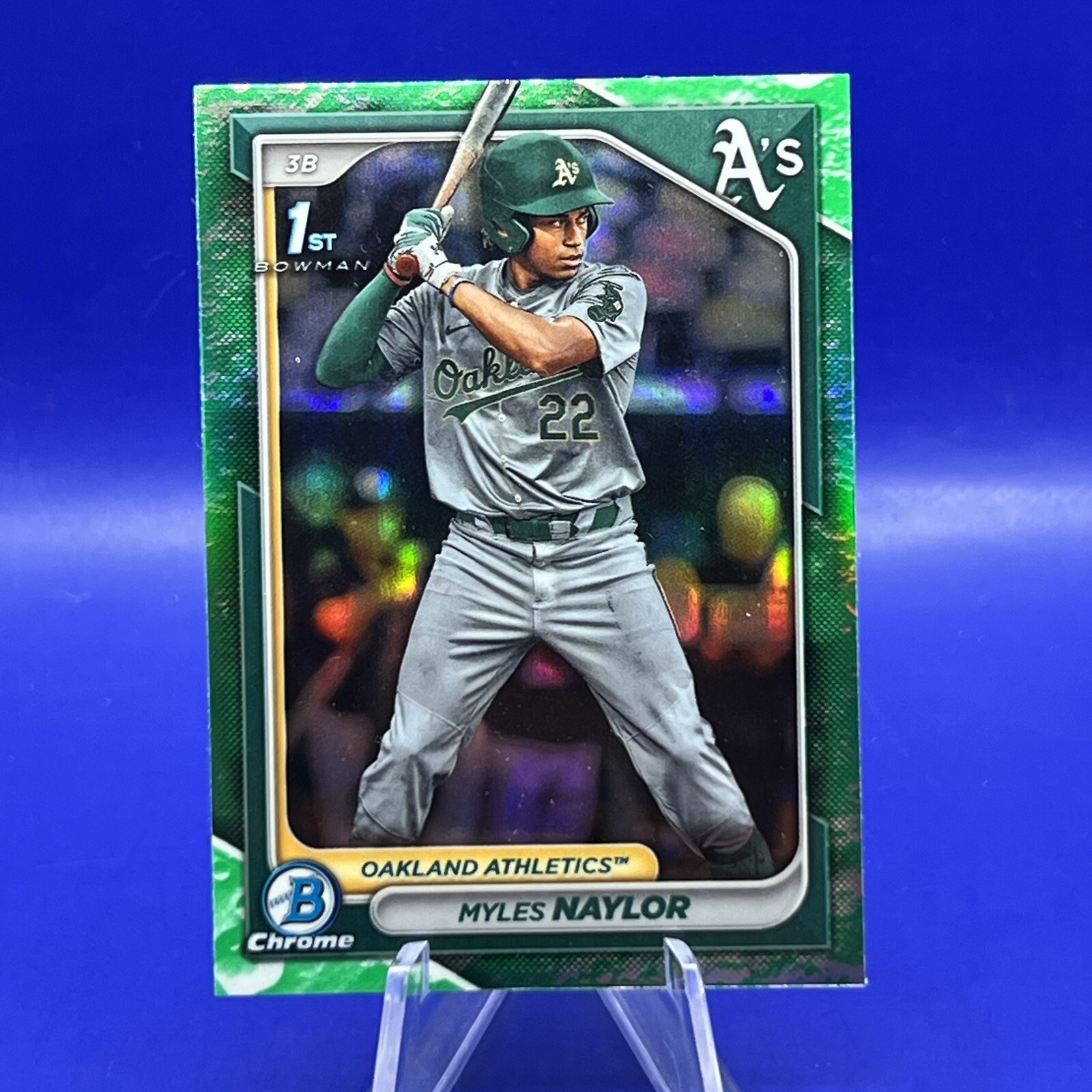 Myles Naylor 2024 Bowman Chrome Prospects 1st Bowman Lunar Glow Refractor Rookie