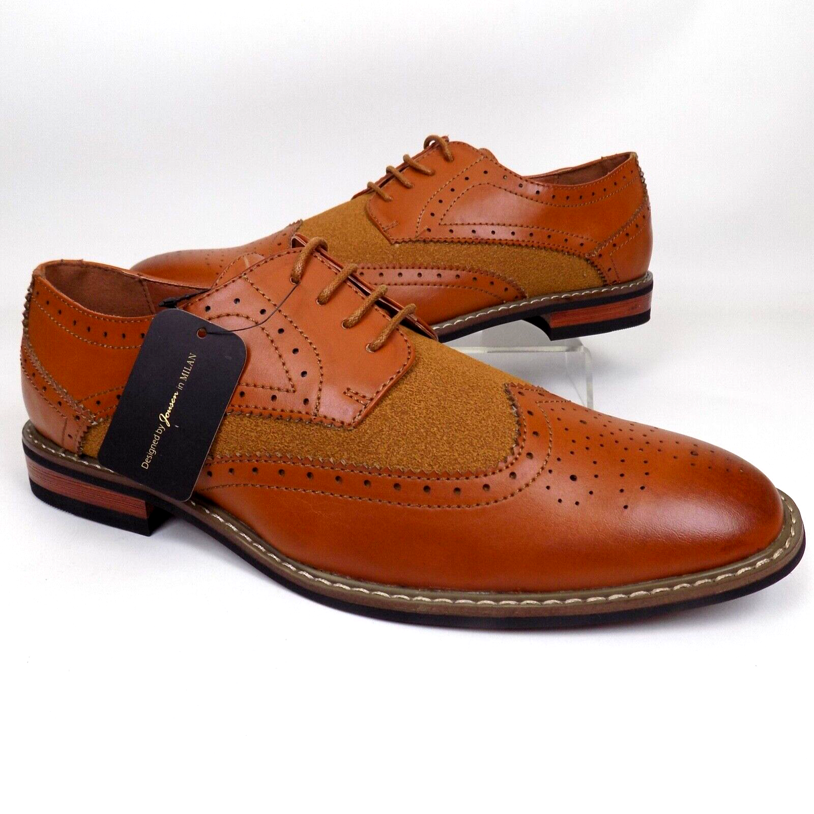 SAOLA NUOVO! Jou MY647 Scarpa Oxford marrone elegante stringata da uomo taglia 10 0 M cognac