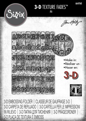 Sizzix 3-D Texture Fades Embossing Folder - 664760 Typewriter by Tim Holtz