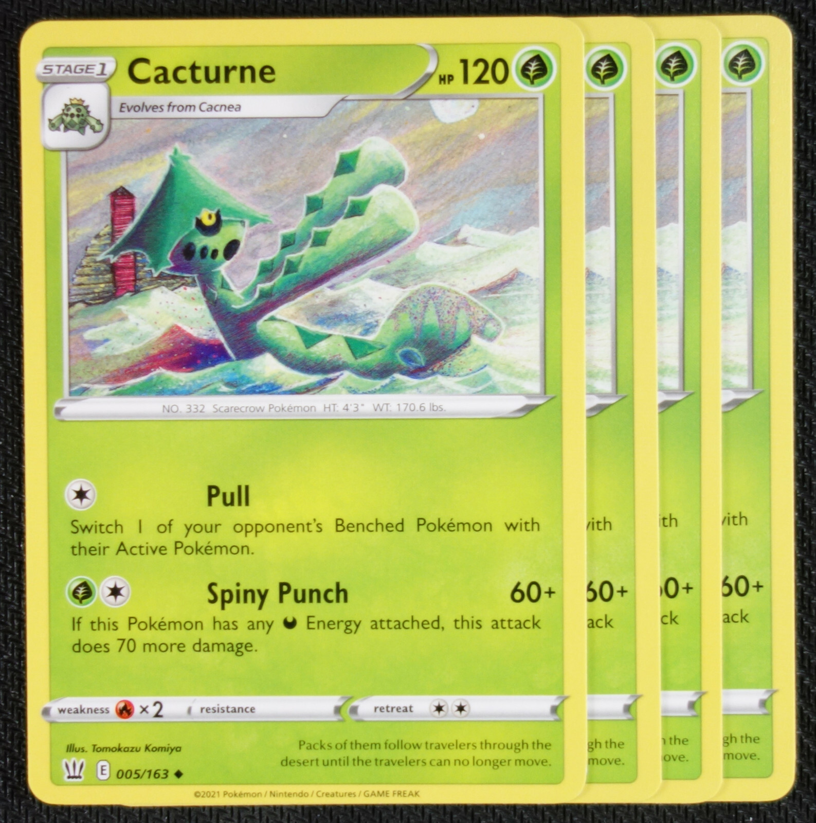 Pokemon Cards 4x Cacturne 005/163 Playset Battle Styles NM/M