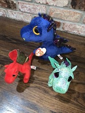 NWT  EUC TY Dragon Beanie Boo Dragon Plush Lot