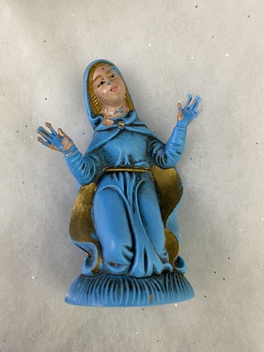 Statuina Maria Natività Italia Vintage Plastica Rigida Stampata Ricambio 3" - Foto 6 di 7
