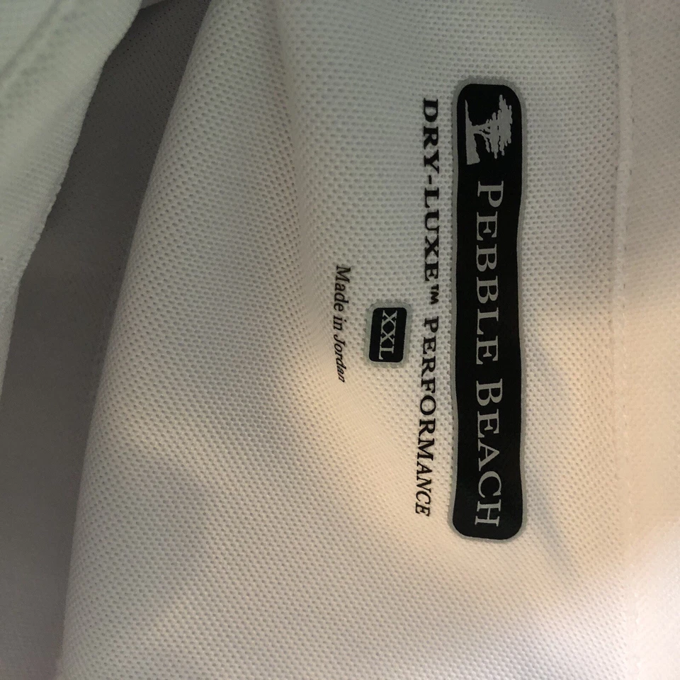 Pebble Beach XXL Dry-Luxe Performance Men's Short Sleeve Golf Polo Shirt White - Image 3 of 4