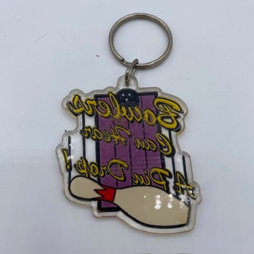 Vintage 1991 Enesco Bowlers Can Hear A Pin Drop Plastic Keychain Official - Picture 2 of 2