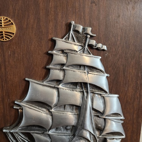 RARE 1960s VintagePAN AM/Pan American Airways Metal Clipper Ship Bulkhead Plaque - Picture 3 of 7