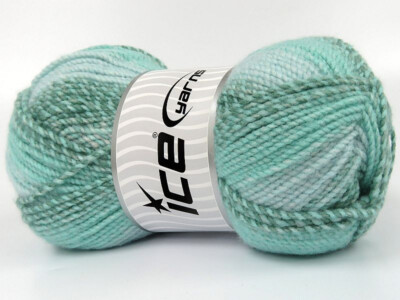 2-Skein Lot Mosaic Yarn Acrylic Medium 2x200g/300m Green Shades Lt Grey