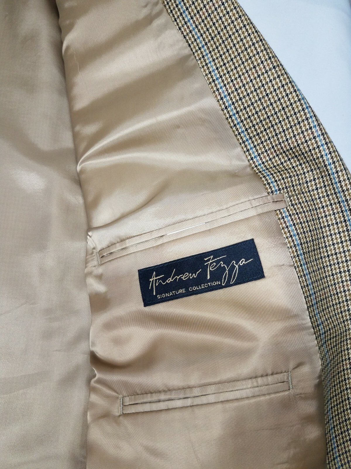 Andrew Fezza Two Button Brown Check Windowpane Sp… - image 10