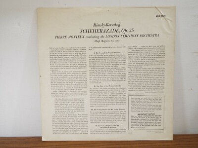 RIMSKY KORSAKOFF SCHEHERAZADE MONTEUX SHADED DOG LIVING STEREO LP