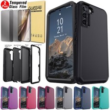For Samsung Galaxy S22/S22 /Plus/Ultra Case Rubber Cover /Privacy Tempered Glass