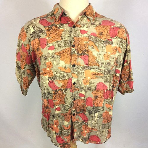 Vintage 80s 90s Grunge Abstract Rayon 