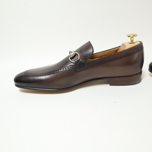Gucci Silber Horsebit Halbschuhe Braun Leder Slipper Größe UK6,5 US7 Original - Bild 10 von 19