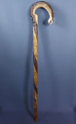 Cobra Brown Cane Collectible Cane Wooden Walking Stick engraved tactical stylish - Picture 4 of 13