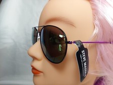 NWT Steve Madden Aviator Black  Purple Sunglasses